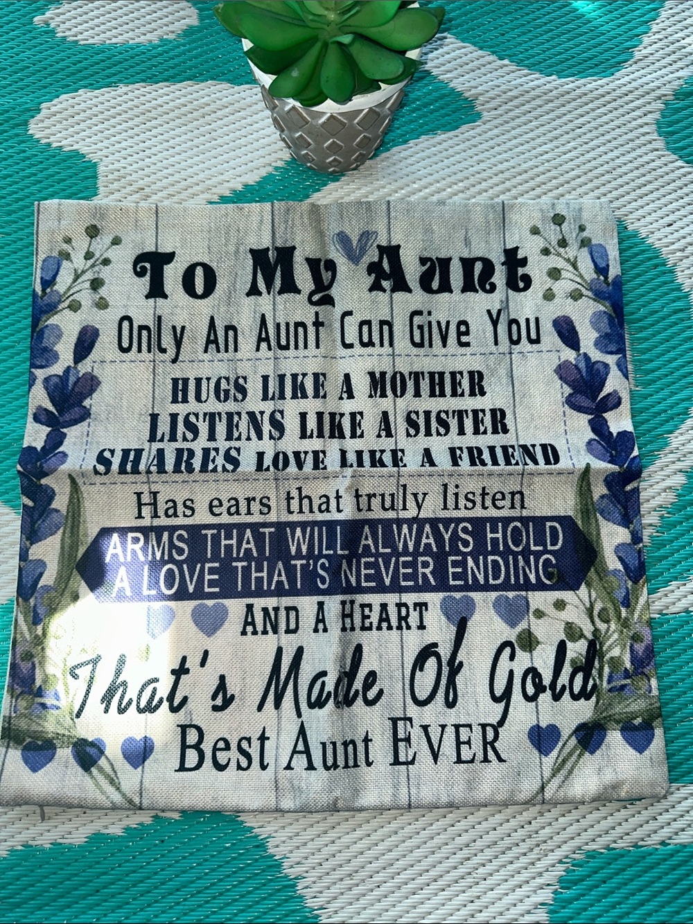 Best Aunt Ever pillow cover  -  Floral 18x18